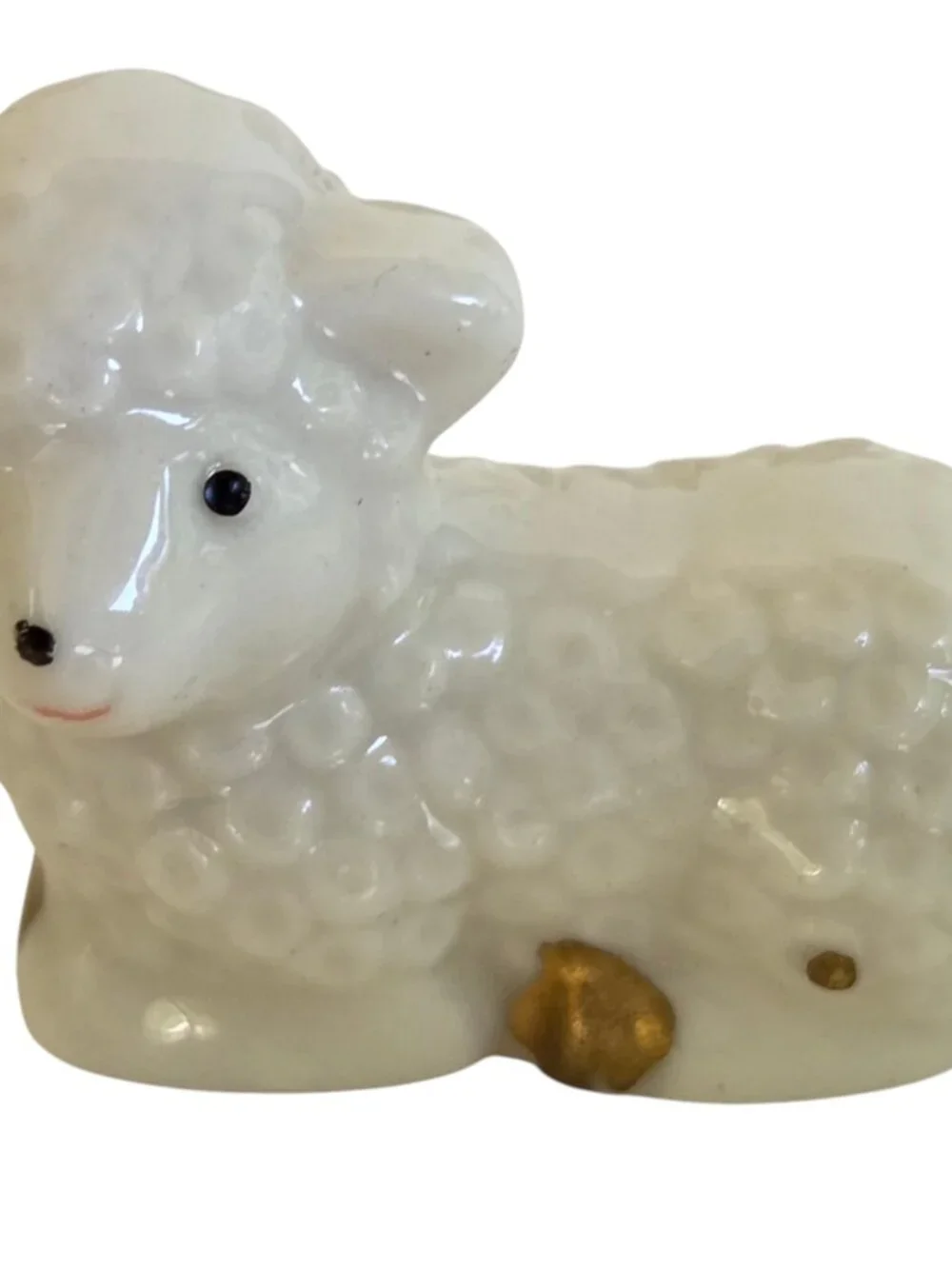Vintage JAPAN Porcelain Nativity Set 9 pc Hand Painted White & Gold 1990's